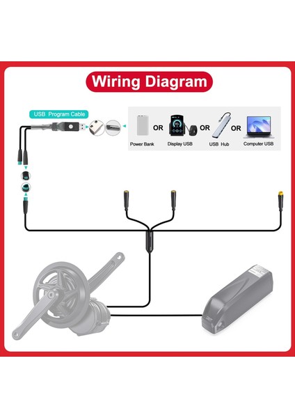 Bafang Besst Programlama Hattı Hız Sınırı Salınım Salınım Tekerlek Çapı Ayarı M600 M510 Protokol Programlama Kablosu (Yurt Dışından) fiyatları