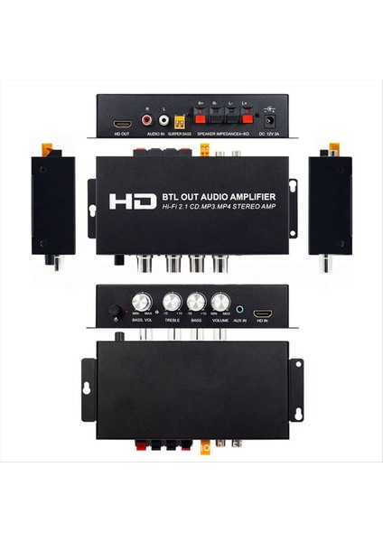 Hı-Fı 2 1ch Ses Amplifikatörü 160W+80W Bluetooth HDMI Uyumlu/rca/aux Bas/tiz Kontrolü Ev/araba/dış Mekan Ab Tak (Yurt Dışından) fırsatları