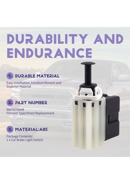 68078700AB Araba Fren Işık Anahtarı Dodge Ram 1500 2500 3500 4500 5500 2013-2020 Araba Aksesuarları (Yurt Dışından) indirimleri