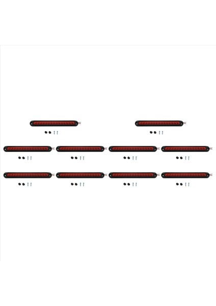 10 Adet 10 Inç Mühürlü Kamyon ve Rv Römork Işık Çubuğu 15 LED Üçüncü Fren Lambaları Şerit Kırmızı (Yurt Dışından)