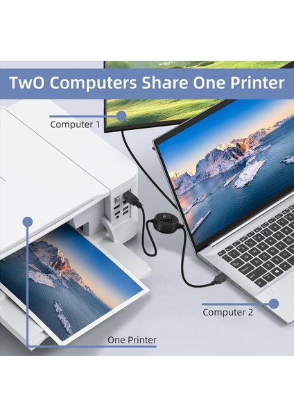 3x 2 In 1 Yazıcı Kablosu USB A&#39 Dan B&#39 Ye Erkek Yazıcı Kablosu Hp Canon Samsung Yazıcı Splitter Için Iki Bilgisayar B (Yurt Dışından) indirimleri