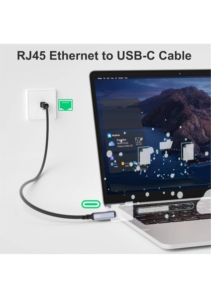 MacBook Pro ve Diğer Dizüstü Bilgisayarlar Için USB Type-C - RJ45 Ethernet Adaptör Kablosu Gigabit Bağlantı Ethernet Kablosu (Yurt Dışından) indirimleri