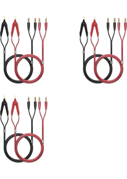 3x Metre Testi Terminal Kelvin Klipsleri Kablo Tellerini 4mm Muz Fişlere Altın Kaplama (Yurt Dışından)