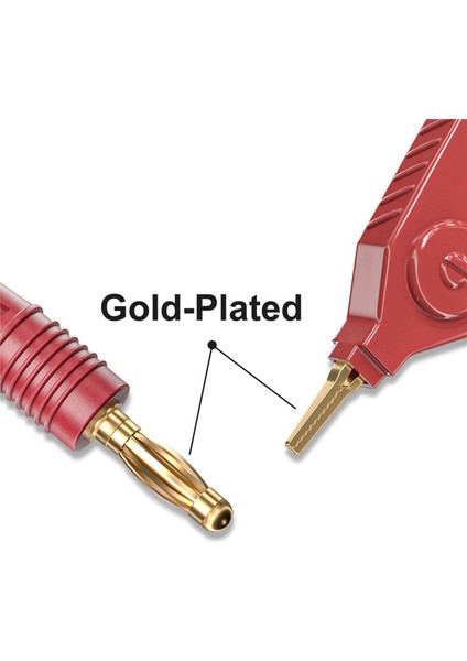 3x Metre Testi Terminal Kelvin Klipsleri Kablo Tellerini 4mm Muz Fişlere Altın Kaplama (Yurt Dışından) modelleri