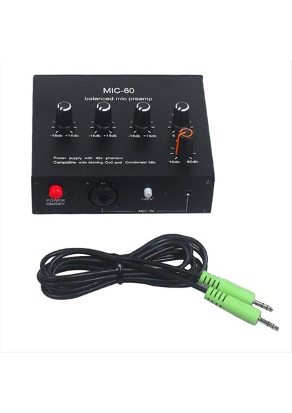 Mıc-60 3-Bantlı Ekolayzer Dengeli Mic Preamp Preamp Mikrofon Preamplatıcı Dc Kablosu ve 3,5 mm Kablolu Ab Fişi (Yurt Dışından)