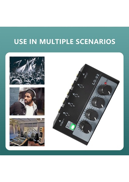 Taşınabilir Stereo 4 Kanal Kulaklık Amplifikatörü 1 In 4 Out Canlı Akış Kayıt Mikser Için Preamplifikatör Abd Tak (Yurt Dışından) fırsatları