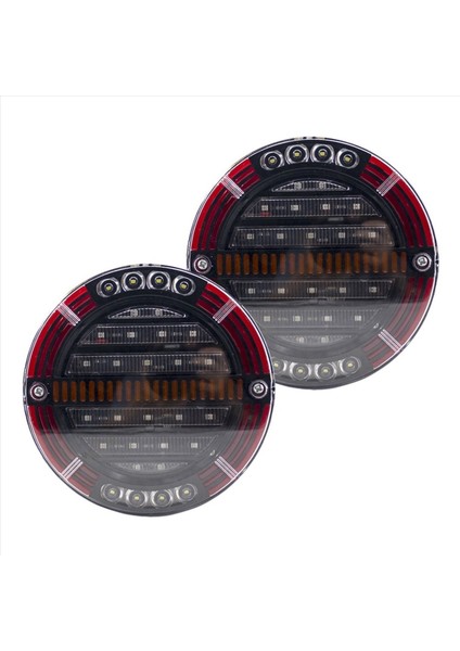 4 Adet Yuvarlak LED Römork Kuyruk Lambası Fren Lambası ile Drl Akış Dönüş Sinyali Lambası Araba Kamyon Gemi Otobüs Tekne Karavan 12 V 24 V (Yurt Dışından) fiyatları