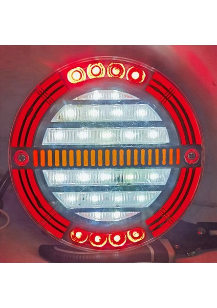 4 Adet Yuvarlak LED Römork Kuyruk Lambası Fren Lambası ile Drl Akış Dönüş Sinyali Lambası Araba Kamyon Gemi Otobüs Tekne Karavan 12 V 24 V (Yurt Dışından) fırsatları