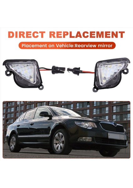 Araba Dikiz Aynası Karşılama Işığı LED Dikiz Aynası Skoda Superb Için Alt Işık Mk2 3 Octavia 2 3 (Yurt Dışından) indirimleri