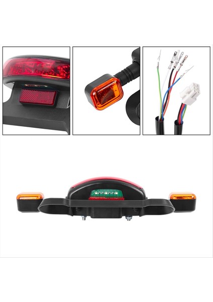 3 Arada 1 LED Arka Lamba Fren ve Dönüş Sinyali Fonksiyonları ile Elektrikli Araç Arka Işık Bisiklet Yedek Parçaları 12V (Yurt Dışından) fiyatları