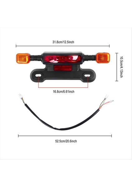 3 Arada 1 LED Arka Lamba Fren ve Dönüş Sinyali Fonksiyonları ile Elektrikli Araç Arka Işık Bisiklet Yedek Parçaları 12V (Yurt Dışından) fırsatları