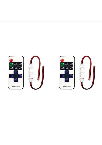 2x 11 Anahtar Rf Mini Kablosuz Uzaktan Kumanda Denetleyicisi Tek Renkli LED Şerit Işıklar Kablosuz Anahtarı Kontrol Dimmer (Yurt Dışından)