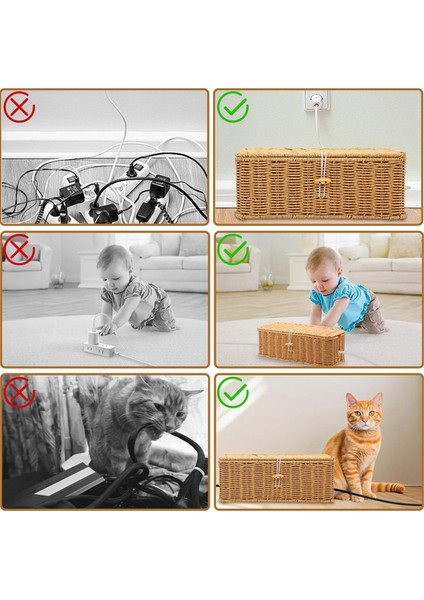 Kablo Yönetim Kutusu El Dokuma Kablo Kutusu Kablo Düzenleyici Kutuları Masa Kat Ofis Oturma Odası Için Kapaklı (Yurt Dışından) modelleri