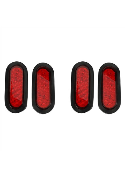 4 Adet 6 Inç Oval Kırmızı 22 LED Kamyon Arka Lambası Şeffaf Geri Vites Kuyruk Lambası Kamyon Römorku Için Uyarı Işığı (Yurt Dışından)