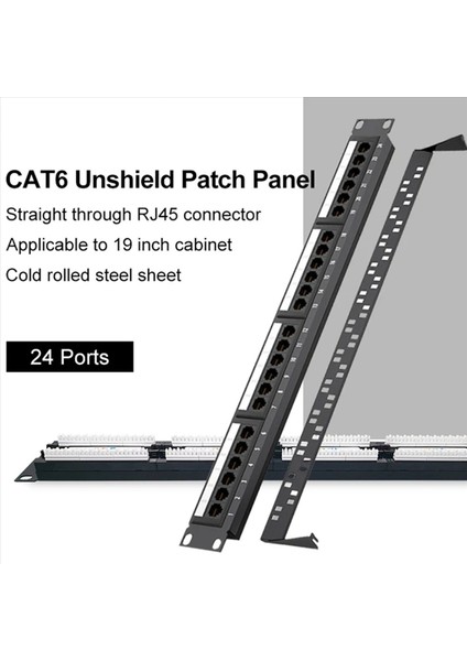 2x 24 Port Cat6 Utp RJ45 Patch Panel 19 Inç 1u Kablo Çerçeve Ön Panel Raf Montaj 50U Altın Kaplama Arka (Yurt Dışından) fiyatları