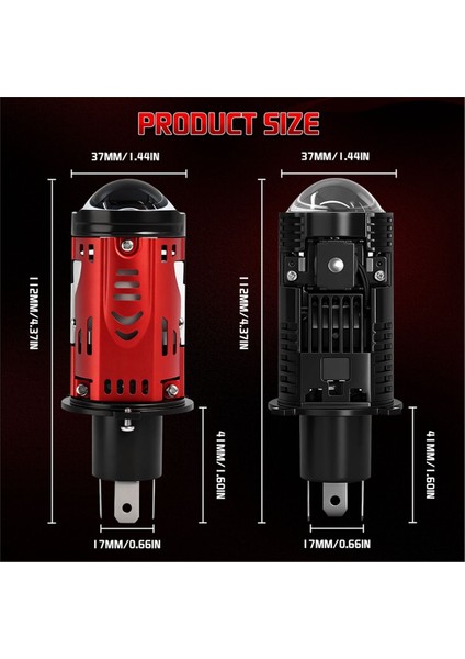 Bi LED H4 Projektör Lens Far 6000 K Mini Araba Motosiklet Ampulleri Su Geçirmez Yüksek Düşük Işın 10-32 V Tak ve Çalıştır (Yurt Dışından) indirimleri