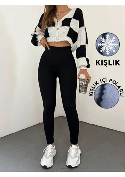 Kadın Siyah Kışlık Içi Polarlı Yüksek Bel Toparlayıcı Tayt Iç Göstermez fiyatları