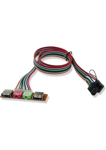 Pc Bilgisayar USB Bağlantı Noktası Ses Kulaklık Mikrofon Kablosu Desteği Ön Panel (Yurt Dışından)