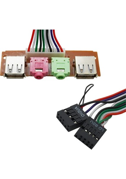 Pc Bilgisayar USB Bağlantı Noktası Ses Kulaklık Mikrofon Kablosu Desteği Ön Panel (Yurt Dışından) modelleri