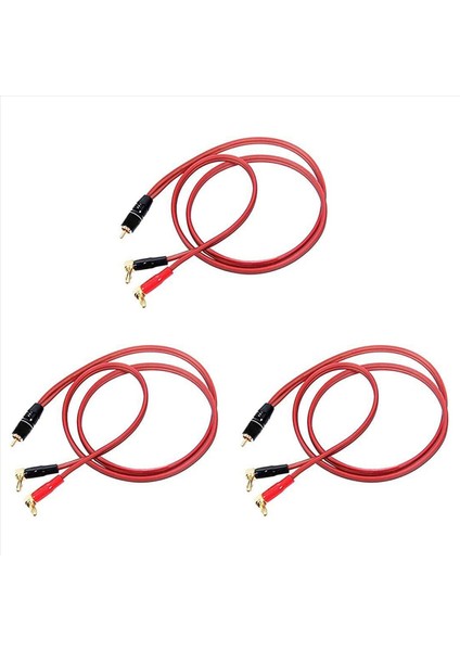 3x Muz Fiş Rca Hoparlör Kablosu Hoparlör Kablosu Rca Erkek Muz Fişleri (2 Banana) 4n Ofc Hifi Hoparlör Kablosu 2 M (Yurt Dışından)