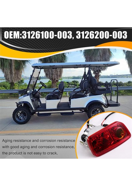 Kartal Golf Arabası Arka Lambaları Dönüş Sinyalleri Fren Lambaları 12 V 3126100-003 3126200-003 (Yurt Dışından) indirimleri