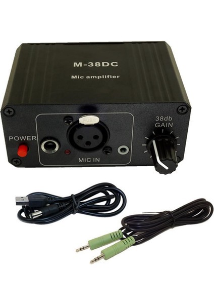 Taşınabilir Mikrofon Preamp 48V Phantom Güç Yüksek Kazançlı Xlr Çıkışlı Mikrofon Preamplifikatörü Dinamik/kondenser Mikrofon A (Yurt Dışından)