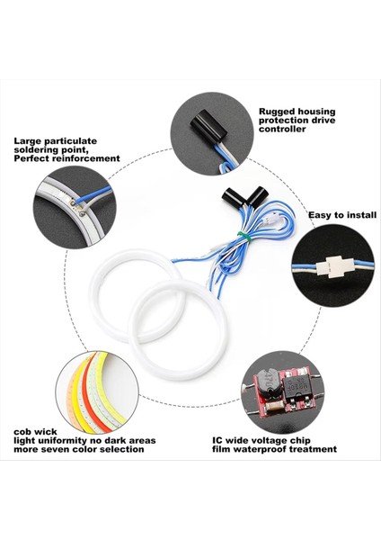 2pcs Araba Halo Ring Melek Gözleri Önde 6 mm Beyaz Işık Motosiklet Arabası Melek Gözler Su Geçirmez Sinyal Işığı 12V (Yurt Dışından) indirimleri