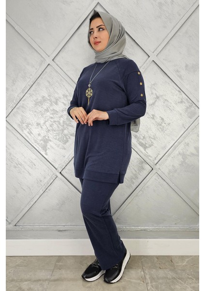 Kadın Kol Kısmı Çıt Çıt Detaylı Kolyeli Tesettür Takım fiyatları