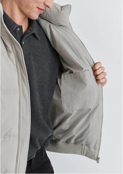 Kapüşonlu Gri Mont Mkapüşonlu Gri Ceket 0110553-86791-86791