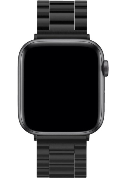 Flm Apple Watch 42MM Metal Baklalı Kordon - Siyah