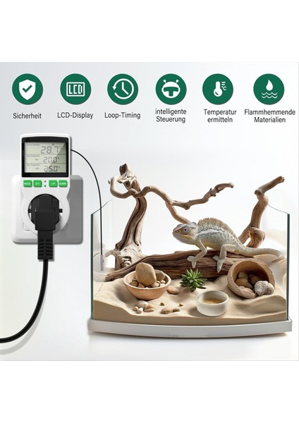 Termostat Soketi Dijital Sıcaklık Denetleyicisi Soketi 16A LCD Ekran Isıtma ve Soğutma Sürüngen Termostat Ab Fişi (Yurt Dışından) fiyatları