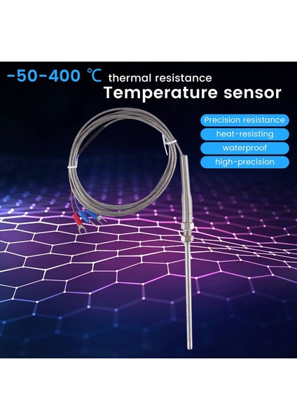 Çelik Sıcaklık Probu PT100 Rtd Sensör Kablosu 2m 98 mm 3 Kablolar -50 ~ 400 Celsius (Yurt Dışından) indirimleri