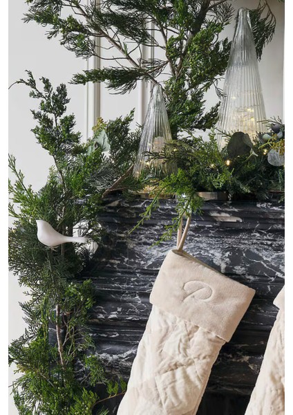 Ribbed Clear Glass Christmas Trees Set 3 Modern Cam Ağaçlar fırsatları