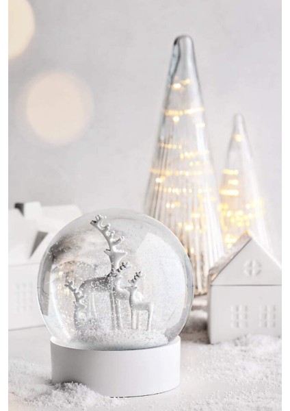 Ribbed Clear Glass Christmas Trees Set 3 Modern Cam Ağaçlar