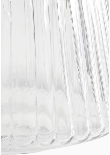 Ribbed Clear Glass Christmas Trees Set 3 Modern Cam Ağaçlar