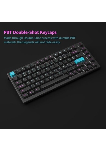 %75 MG75W Midnight Kablosuz Mekanik Klavye, 82 Tuşlu Sıcak Değiştirilebilir Oyun Klavyesi, Mac/win Için (Akko V3 Pro Kremsi Sarı) fırsatları