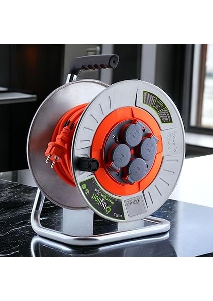 Seyyar Kablo Kapaklı 4 Prizli Metal Uzatma Kablosu 3x2.5 mm Cca Kablo 50 Metre modelleri