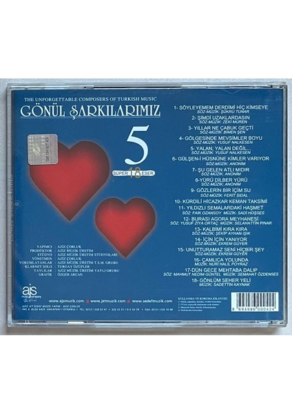 Gönül Şarkılarımız 5 CD (Orijinal Dönem Baskı Cd) fiyatları