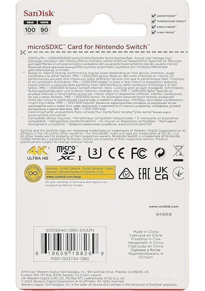 Microsdhc Uhsı Card For Nintendo Switch 128GB, 100MB/S Read; 90MB/S Write fırsatları