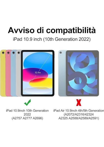 Ipad (A16) 10. Nesil 2022/2025 ile Uyumlu Bluetooth Türkçe Q Klavyeli Kılıfı, Lila modelleri
