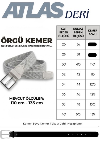 Hakiki Deri Erkek Örgü Esnek Kemer – 3,5cm fırsatları