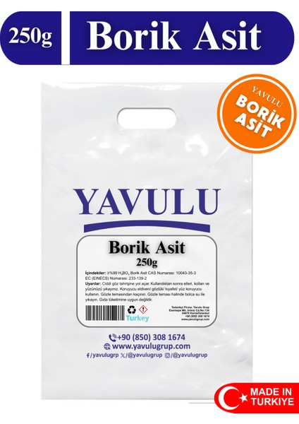 Borik Asit (Acide Borique) Gyn Borik Asit %99,99 Saf 250GRAM