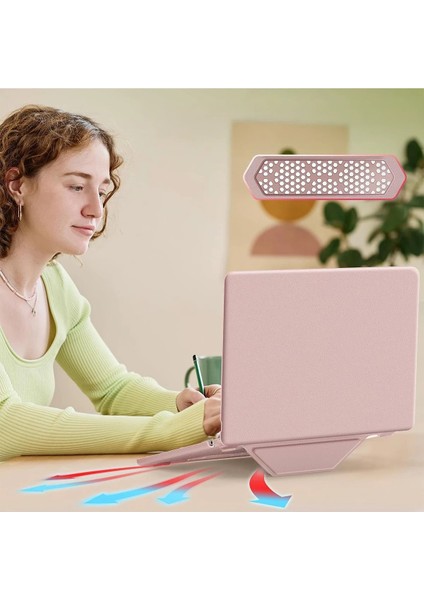 CPT83 Macbook Pro 14 2021 Macbook Deri Kapak - Pembe fırsatları