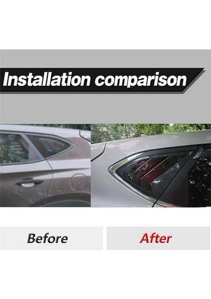 Arka Yan Pencere Kartvers Hava Havalandırma Kepçe Gölgeleri Panel Trim Aksesuarları Hyundai Tucson 2016-2020 - Abs Karbon Fiber (Yurt Dışından) modelleri
