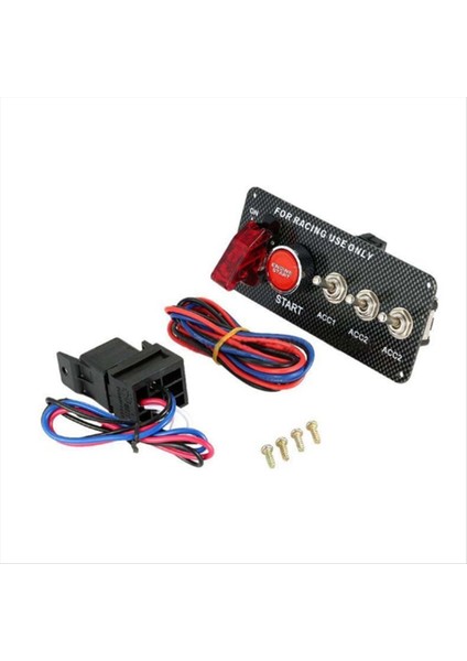 Araba 12V Yarış Araba Ateşleme Anahtarı Panel Motor Başlat Kontak Push Düğmeleri Durdur Geçiş Anahtarı Panel (Yurt Dışından)