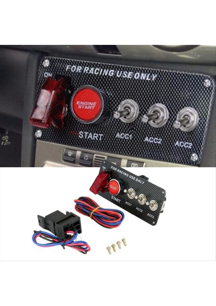Araba 12V Yarış Araba Ateşleme Anahtarı Panel Motor Başlat Kontak Push Düğmeleri Durdur Geçiş Anahtarı Panel (Yurt Dışından) modelleri