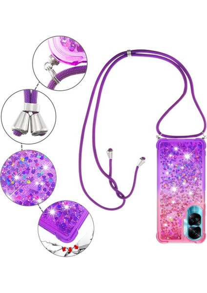 Ayrılıkçı Emniyet Klipsi Gradyan ile Honor 90 Lite İçin Quicksand Telefon Kılıfı (Yurt Dışından) modelleri