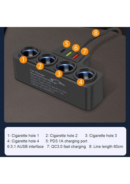 4 Cep Araç Çakası Çakan Sıçrama 12V-24V Telefon Güç Adaptörü 120W Qc3 0+Pd3 1A Araba Çakır Soket Fişi (Yurt Dışından) fiyatları