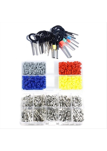 690PCS Konnektör Pimleri Sırplı Terminal Otomotiv Araba Kiti Elektrik 1-3 5mm Motosiklet Atv Tel Erkek Kadın Kıvrım Seti (Yurt Dışından)
