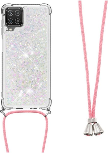 Samsung Galaxy A12 Ayarlanabilir Kordon Dört Köşeli Darbeye Dayanıklı Lens İçin Kılıf (Yurt Dışından)